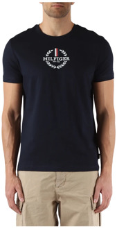 Tommy Hilfiger Slim Fit Katoen Logo T-shirt Tommy Hilfiger , Blue , Heren - Xl,L,M,S