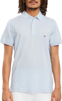 Tommy Hilfiger Slim fit polo van piqué katoen met logoborduring Lichtblauw - XXL