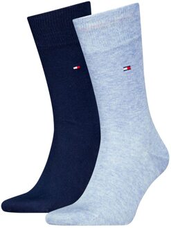 Tommy Hilfiger Sokken Classic Heren 2-pack Light Blue Melange-43/46 Blauw - 43/46