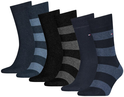 Tommy Hilfiger Sokken Heren 6-pack Rugby Black/Dark Navy/Jeans-43/46 - 43/46