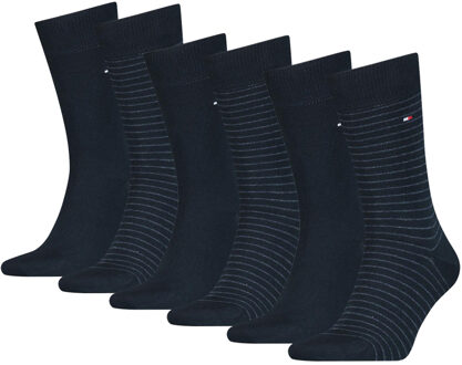 Tommy Hilfiger Sokken Heren 6-pack Small Stripe Dark Navy-47/49 - 47/49