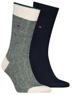 Tommy Hilfiger Sokken met contrastdetail voor heren (set van 2) Groen - 44-47