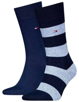 Tommy Hilfiger Sokken met contrastdetail voor heren (set van 2) - maat 43-46 Blauw