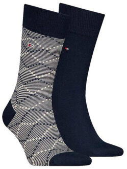 Tommy Hilfiger Sokken met patroon voor heren (set van 2) - maat 44-47 Blauw