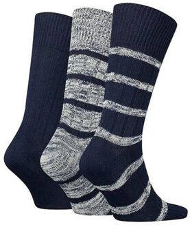 Tommy Hilfiger Sokken met streepjes voor heren (pak van 3) Grijs - 39-42