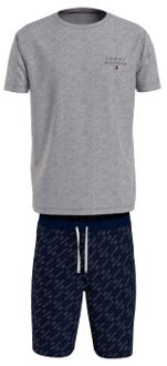 Tommy Hilfiger SS Woven Drawstring PJ Set Blauw,Versch.kleure/Patroon,Grijs - Medium,Large,X-Large