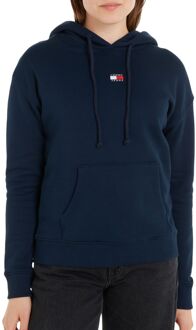 Tommy Hilfiger Stijlvol Blauw Hoodie met Logodetail Tommy Hilfiger , Blue , Dames - Xl,L,M,S,Xs