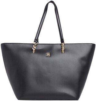 Tommy Hilfiger Stijlvolle Tote Tas Lente/Zomer Collectie Tommy Hilfiger , Black , Dames - ONE Size