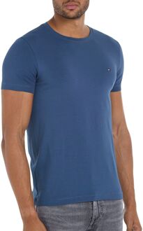 Tommy Hilfiger Stretch Slim Fit Tee Collectie Katoen Elastaan Tommy Hilfiger , Blue , Heren - L,S