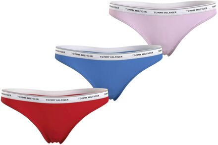 Tommy Hilfiger Strings Dames (3-pack) rood - blauw - roze - wit - M