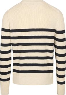 Tommy Hilfiger Sweater Ink Stripes Beige Donkerblauw - XL