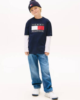 Tommy Hilfiger T-shirt kb0kb10340 Blauw - 128