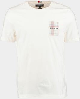 Tommy Hilfiger T-shirt korte mouw monotype woven label tee mw0mw35459/ybr Wit