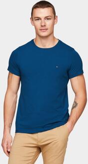 Tommy Hilfiger T-shirt korte mouw stretch slim fit tee mw0mw10800/c5j Blauw - XL