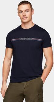 Tommy Hilfiger T-shirt korte mouw stripe chest tee mw0mw34428/dw5 Blauw - L