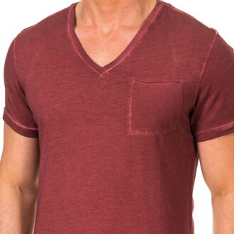 Tommy Hilfiger T-shirt met korte mouw en V-hals 2S87904584 man Bourgogne - S
