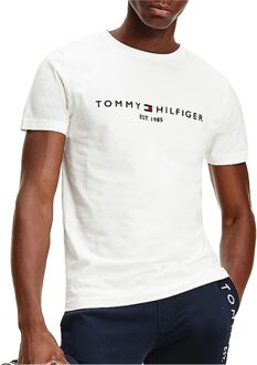 Tommy Hilfiger T-shirt van biologisch katoen met logoborduring Wit - XL