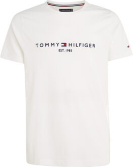 Tommy Hilfiger T-shirt van biologisch katoen met logoborduring Wit
