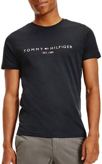 Tommy Hilfiger T-shirt van biologisch katoen met logoborduring Zwart - S