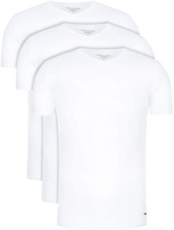 Tommy Hilfiger T-shirts V-hals stretch 3-pack wit - XL