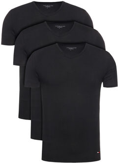 Tommy Hilfiger T-shirts V-hals stretch 3-pack zwart - L