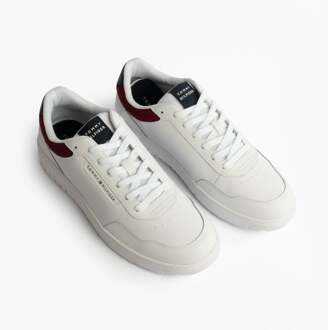 Tommy Hilfiger Th Basket Core Lth Heren Court Sneakers Rwb Wit - EU 45.5 / UK 10.5