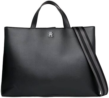 Tommy Hilfiger Th Essential Sc Work black Damestas Zwart - H 27.5 x B 38 x D 12