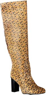 Tommy Hilfiger Th Monogram Kalfsleren Kniehoge Laarzen Bruin - EU 37