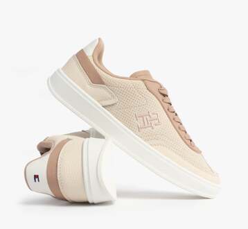 Tommy Hilfiger Th Monogram Trainer Dames Sneakers Muslin/Klei Steen - maat EU 36 Beige