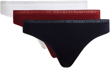 Tommy Hilfiger Tommy Hifliger Strings Dames (3-pack) navy - rood - wit - XL