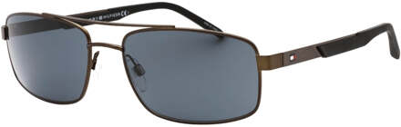 Tommy Hilfiger Tommy Hiliger grijze lens donkere ruthenium zwarte zonnebril - One Size