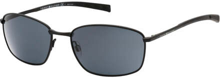 Tommy Hilfiger Tommy Hiliger grijze lens matzwarte zonnebril
