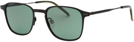 Tommy Hilfiger Tommy Hiliger groene lens matzwarte zonnebril - maat