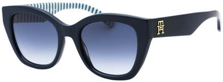 Tommy Hilfiger Tommy Hiliger zonnebril met blauwe lens en donkerblauw patroon