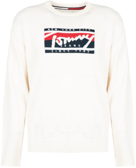 Tommy Hilfiger Tommy Jeans Trui Tommy Hilfiger , White , Heren - S