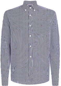 Tommy Hilfiger Tommy knit stripe shirt carbon navy Blauw - XL