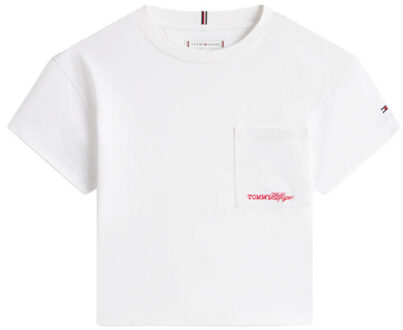 Tommy Hilfiger Top lange mouw kg0kg09323 - maat 164 Wit