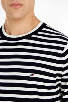 Tommy Hilfiger Trui Streep Navy Donkerblauw - XXL