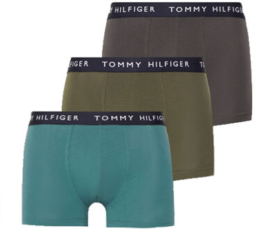 Tommy Hilfiger Trunk Boxershorts Heren (3-pack) blauw - donker groen - donker grijs - L