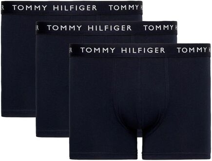 Tommy Hilfiger Trunk Boxershorts Heren (3-pack) donker blauw - wit - XXL