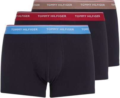 Tommy Hilfiger Trunk Boxershorts Heren (3-pack) donkerblauw - blauw - bruin - rood - L