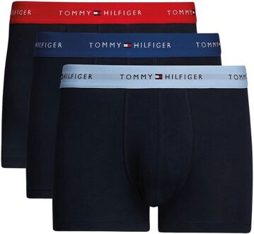 Tommy Hilfiger Trunk Boxershorts Heren (3-pack) donkerblauw - blauw - rood - S