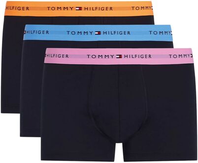 Tommy Hilfiger Trunk Boxershorts Heren (3-pack) donkerblauw - blauw - roze - oranje - L