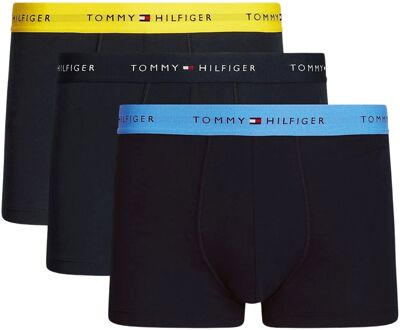 Tommy Hilfiger Trunk Boxershorts Heren (3-pack) donkerblauw - geel - blauw - M