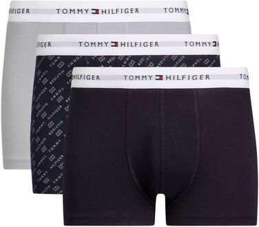 Tommy Hilfiger Trunk Boxershorts Heren (3-pack) donkerblauw - grijs - wit - L