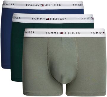 Tommy Hilfiger Trunk Boxershorts Heren (3-pack) groen - blauw - wit - M