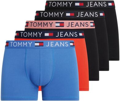 Tommy Hilfiger Trunk Boxershorts Heren (5-pack) zwart - blauw - rood - S
