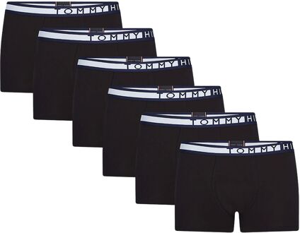 Tommy Hilfiger Trunk Boxershorts Heren (6-pack) zwart - donker blauw - wit - M