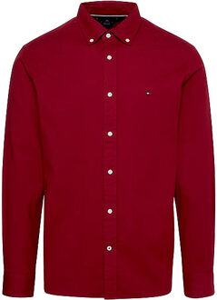 Tommy Hilfiger Twill Overhemd Bordeaux Rood - XL