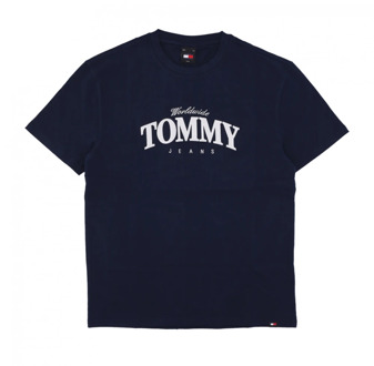 Tommy Hilfiger Varsity Luxe Tee - Dark Night Navy Tommy Hilfiger , Blue , Heren - Xl,L,S